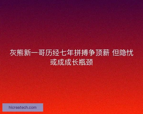灰熊新一哥历经七年拼搏争顶薪 但隐忧或成成长瓶颈