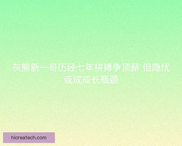 灰熊新一哥历经七年拼搏争顶薪 但隐忧或成成长瓶颈